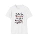 Coffee & Paws Lover Tee | Cozy Dog Mom Coffee T-Shirt