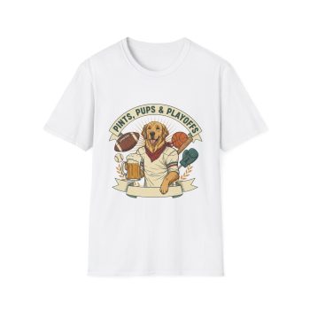 Pints, Pups & Playoffs T-Shirt | Funny Sports and Dog Lover Beer Tee