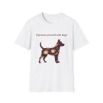 Espresso Dog Art Tee | Coffee Lover Pup T-Shirt