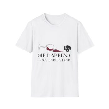 Funny Dog & Wine Spill Tee | Sip Happens Shirt for Pet Lovers