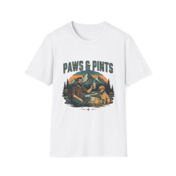 Paws & Pints Campfire Dog Lover T-Shirt | Outdoor Beer Tee for Dog Owners