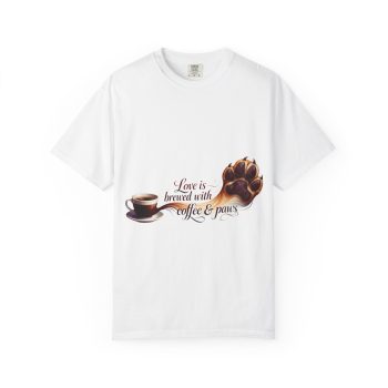 Love Is Brewed With Coffee & Paws Tee | Cozy Dog Lover Shirt
