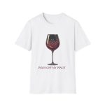 Paws Off My Pinot Wine Glass T-Shirt | Elegant Dog & Wine Lover Tee